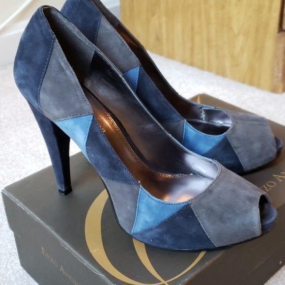 Enzo Anglioni - Suede heel - dk grey/navy/blue 8M - Picture 2 of 8